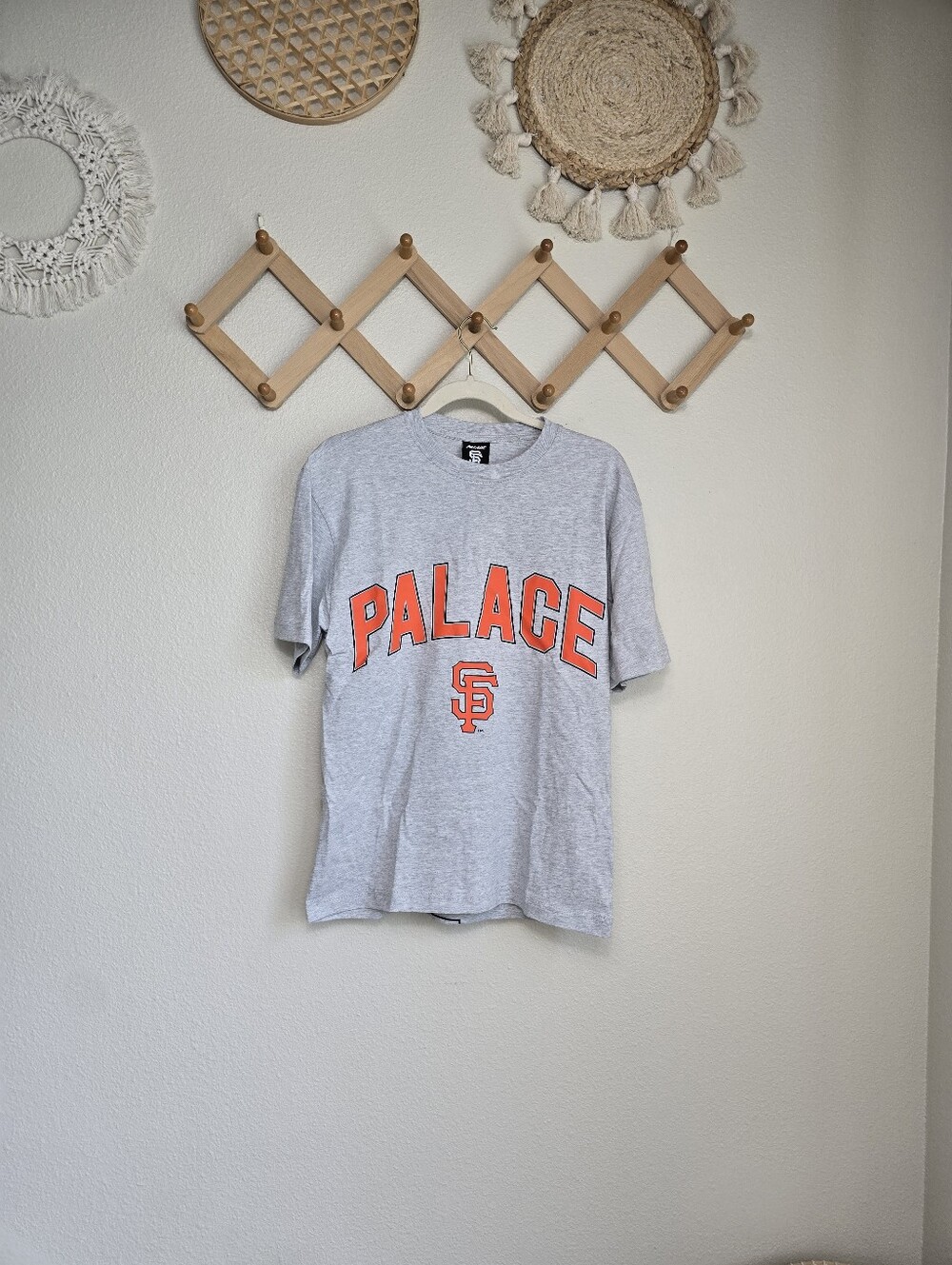 Palace SF Giants Gray Tee with Orange Block Logo Womens S NWT